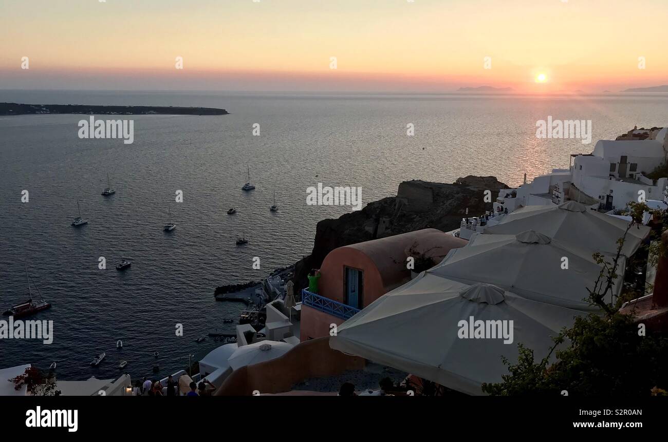 Santorini sunset - Smartphone Captured Stock Image