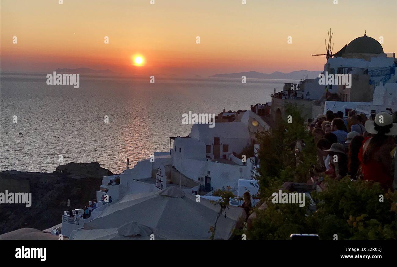 Santorini sunset - Smartphone Captured Stock Image