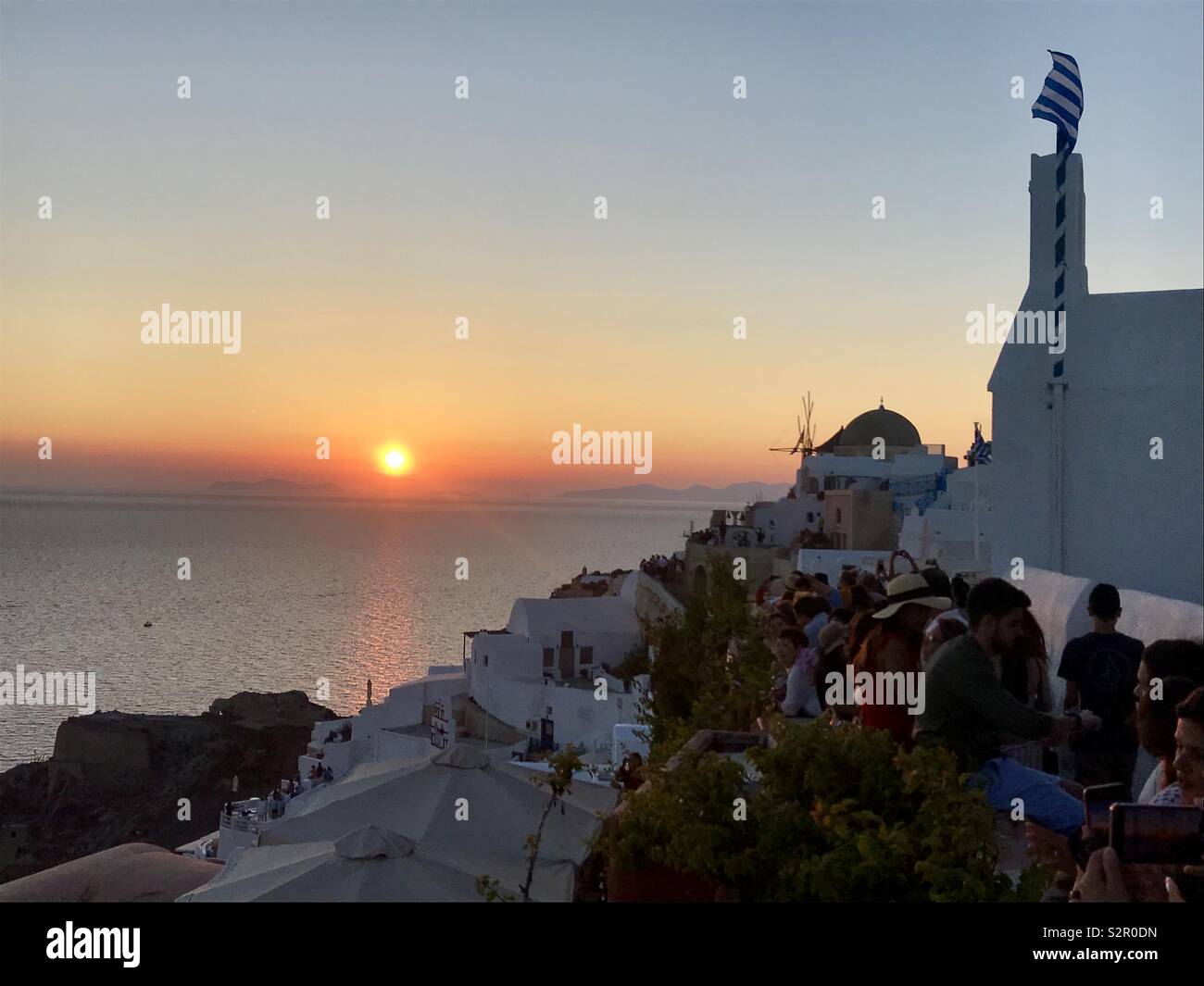 Santorini sunset - Smartphone Captured Stock Image