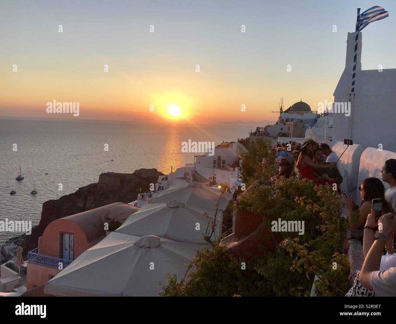 Oia sunset - Smartphone Captured Stock Image