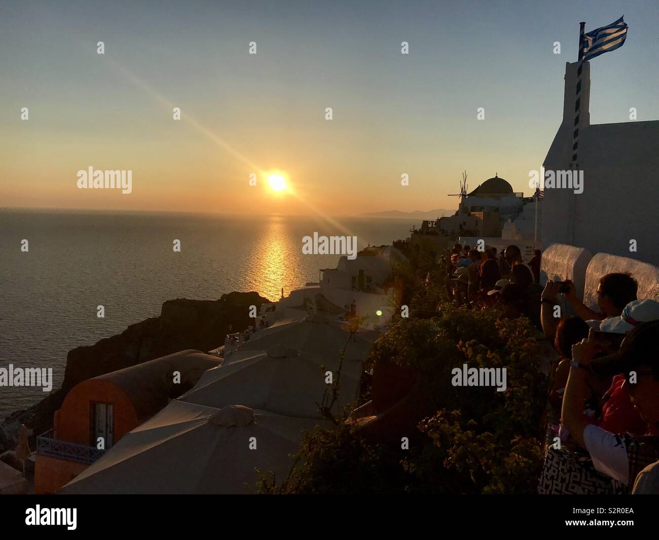 Santorini sunset - Smartphone Captured Stock Image