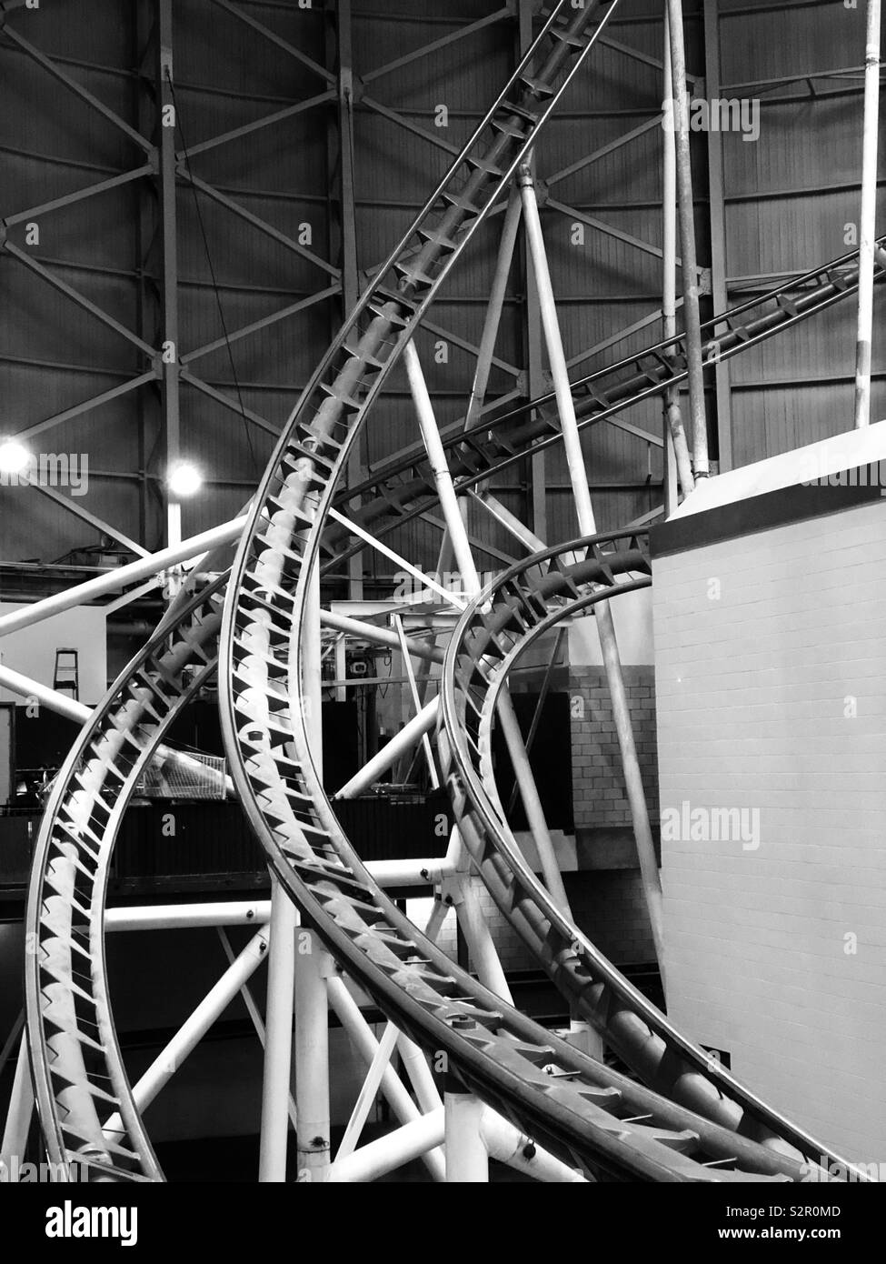 Mindbender roller coaster at Galaxyland, West Edmonton Mall - indoor amusement park Stock Photo