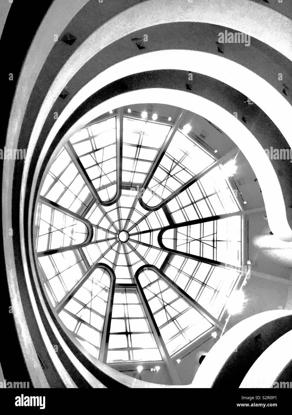 Interior Guggenheim Museum Skylights Stock Photo