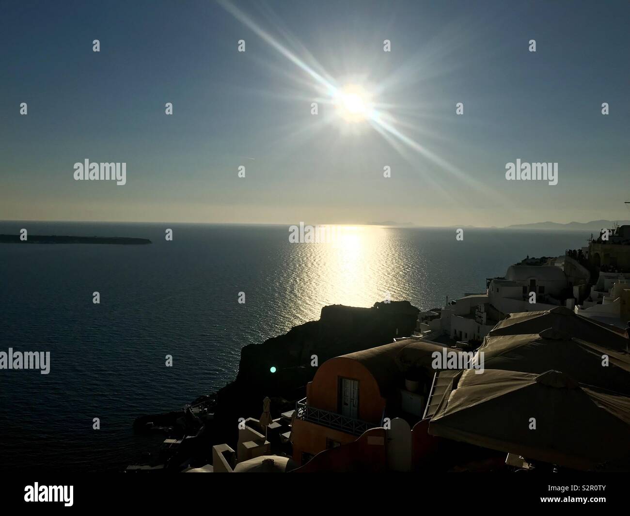 Santorini sunset - Smartphone Captured Stock Image