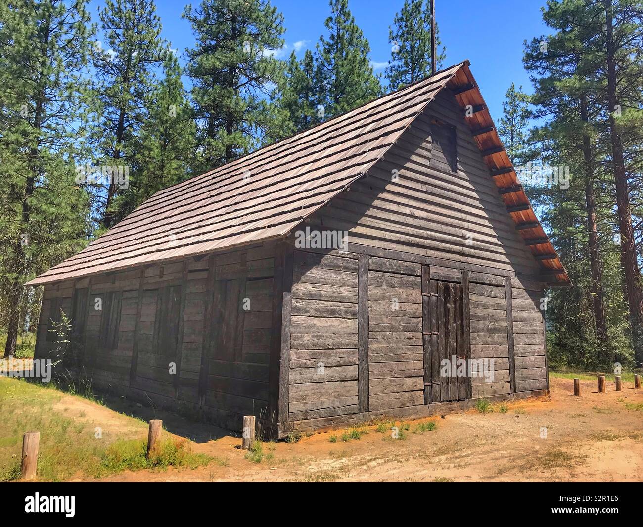 Old church at the Kettle Falls Historical Center Stock Photo Alamy