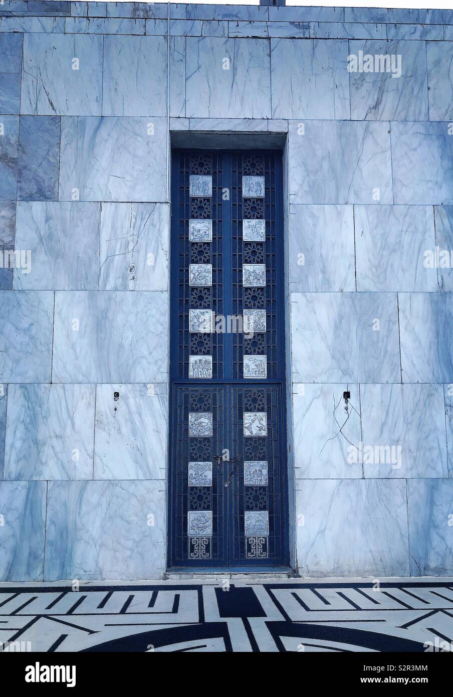 A picture of an iron door from the historic “Shrine of Valor” in Mt.Samat, Philippines. Stock Photo