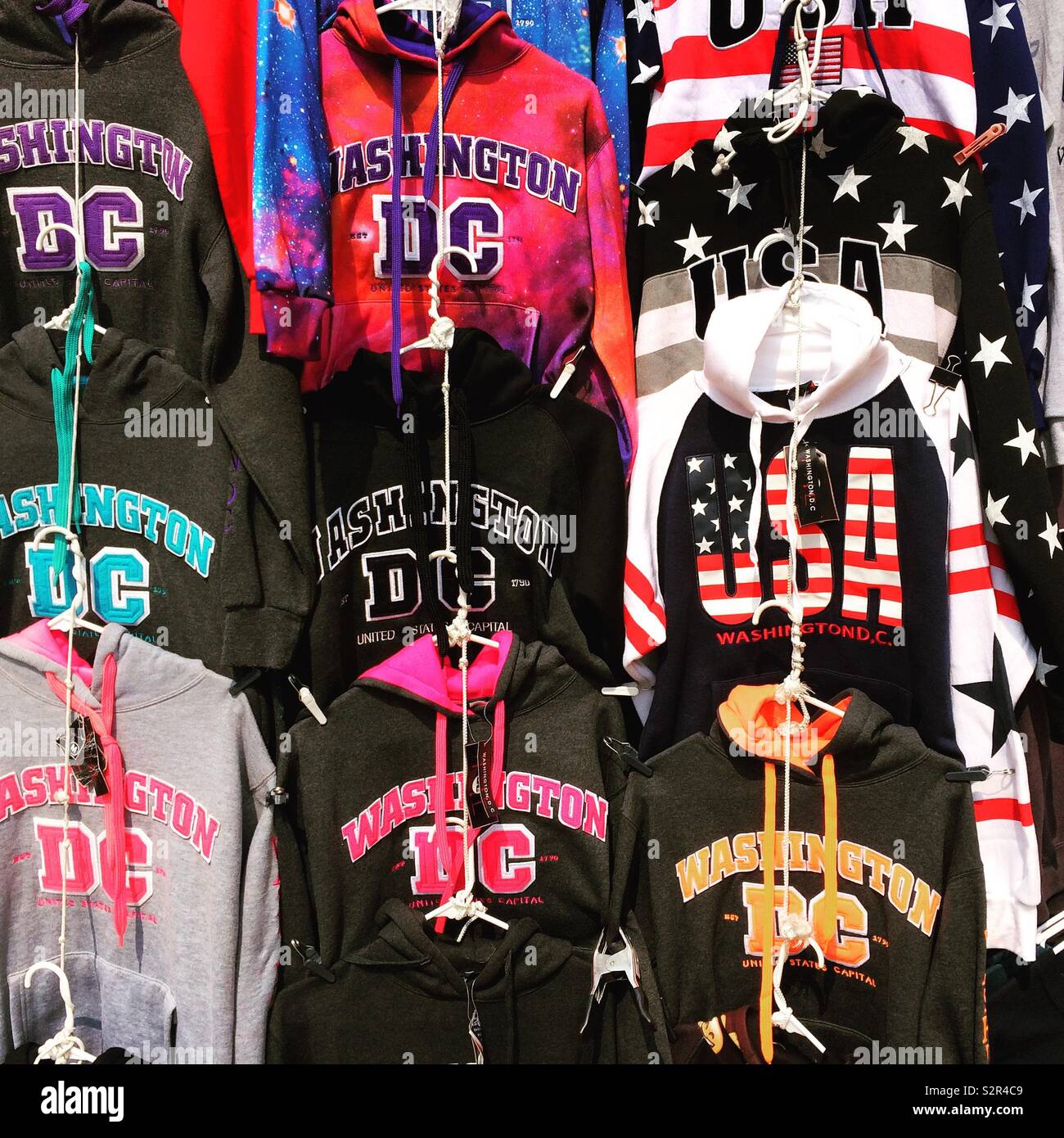 Hoodies for sale, Washington, D.C., United States - Smartphone Captured Stock Image