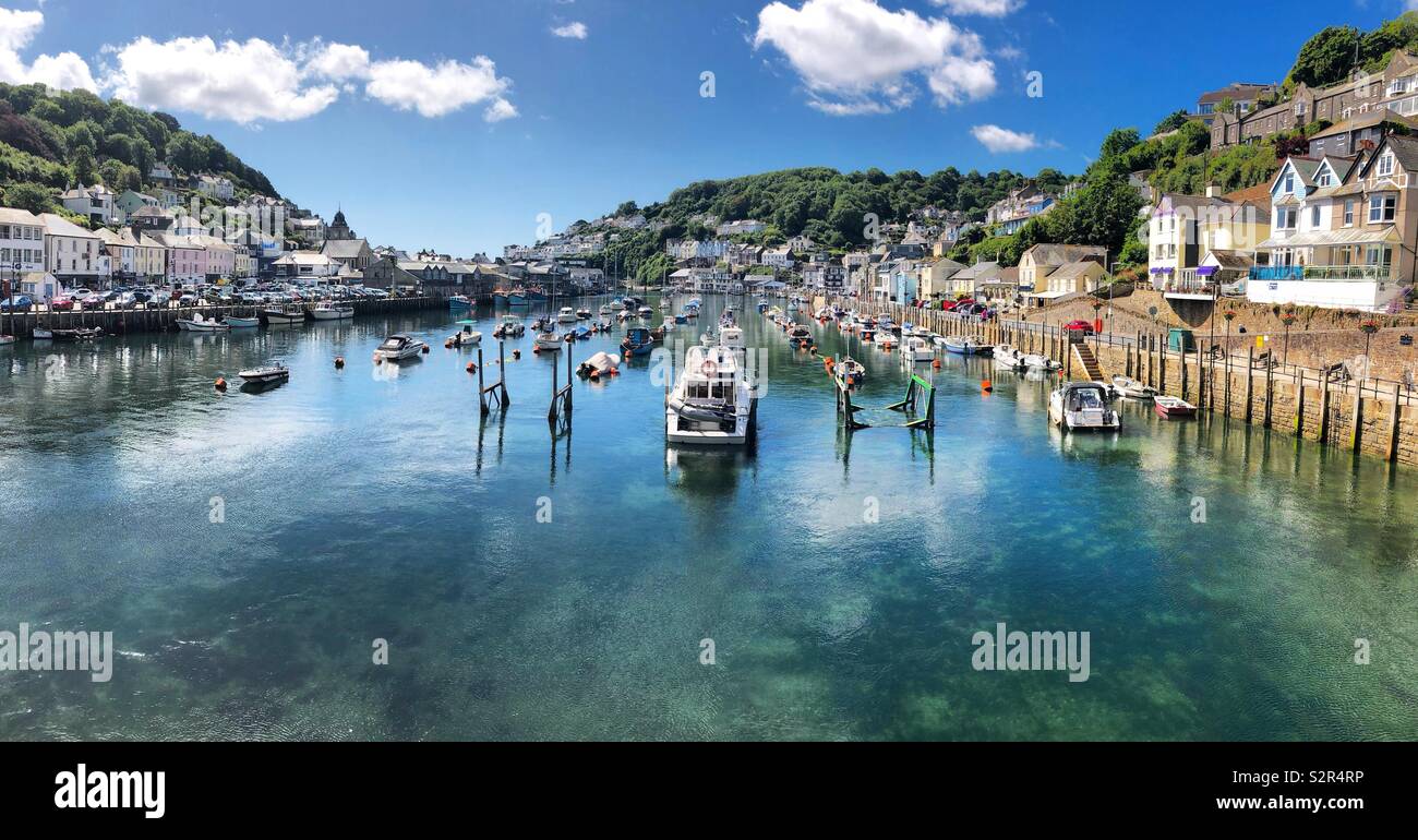 Midsummers view from Looe Bridge towards the sea. Stock Photo