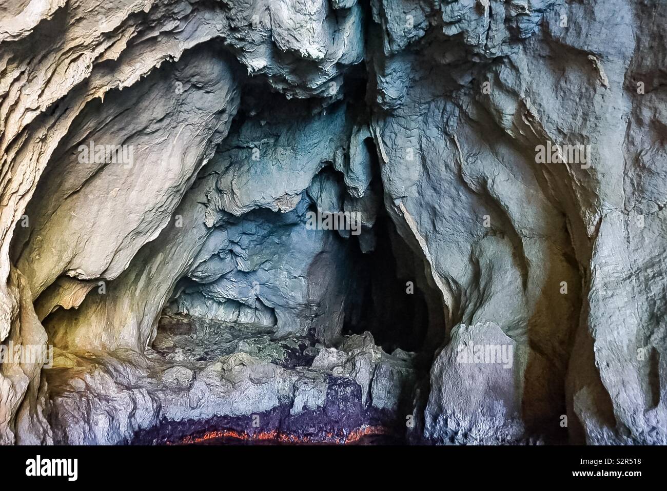 The Coral Grotto on the coast of the island of Capri Italy Stock Photo