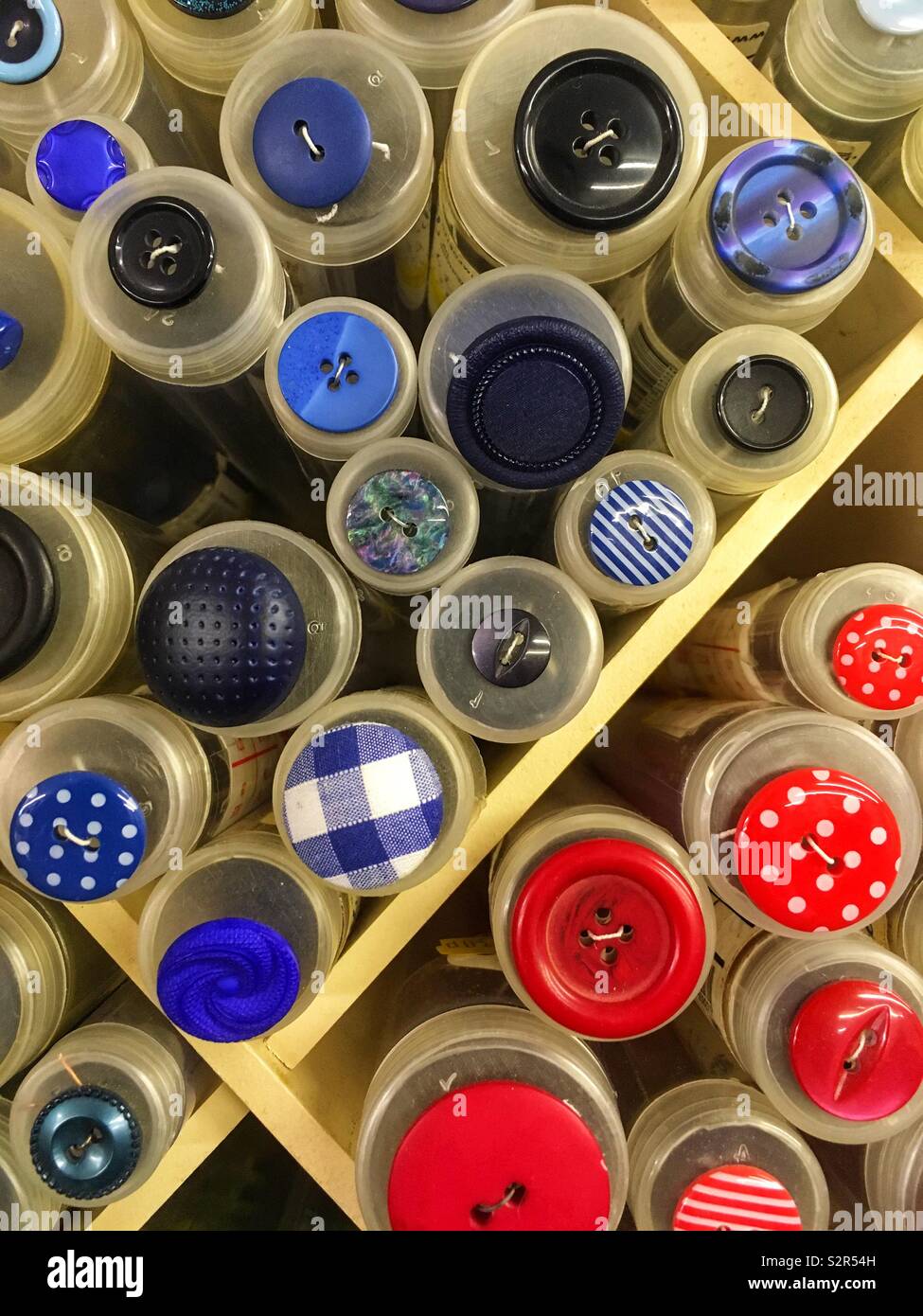 Buttons in a haberdashery - Smartphone Captured Stock Image