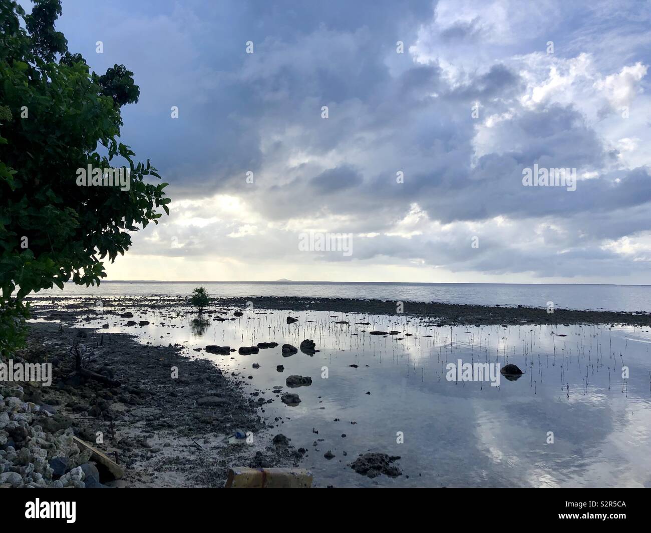 Coastal area of conflicted town, Patikul, Sulu where mangroves are growing along the shoreline. Stock Photo