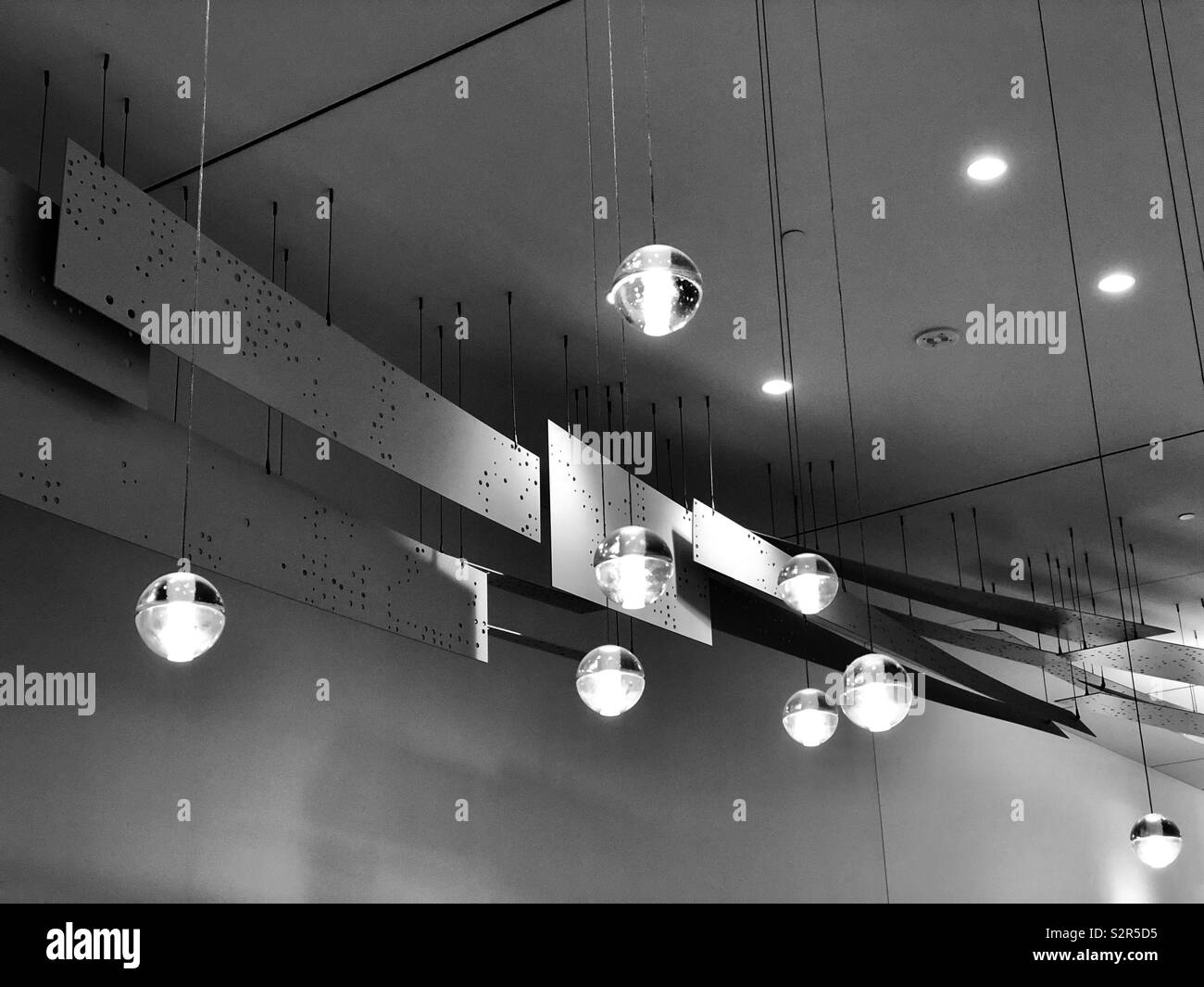 Modernist lighting installation Stock Photo