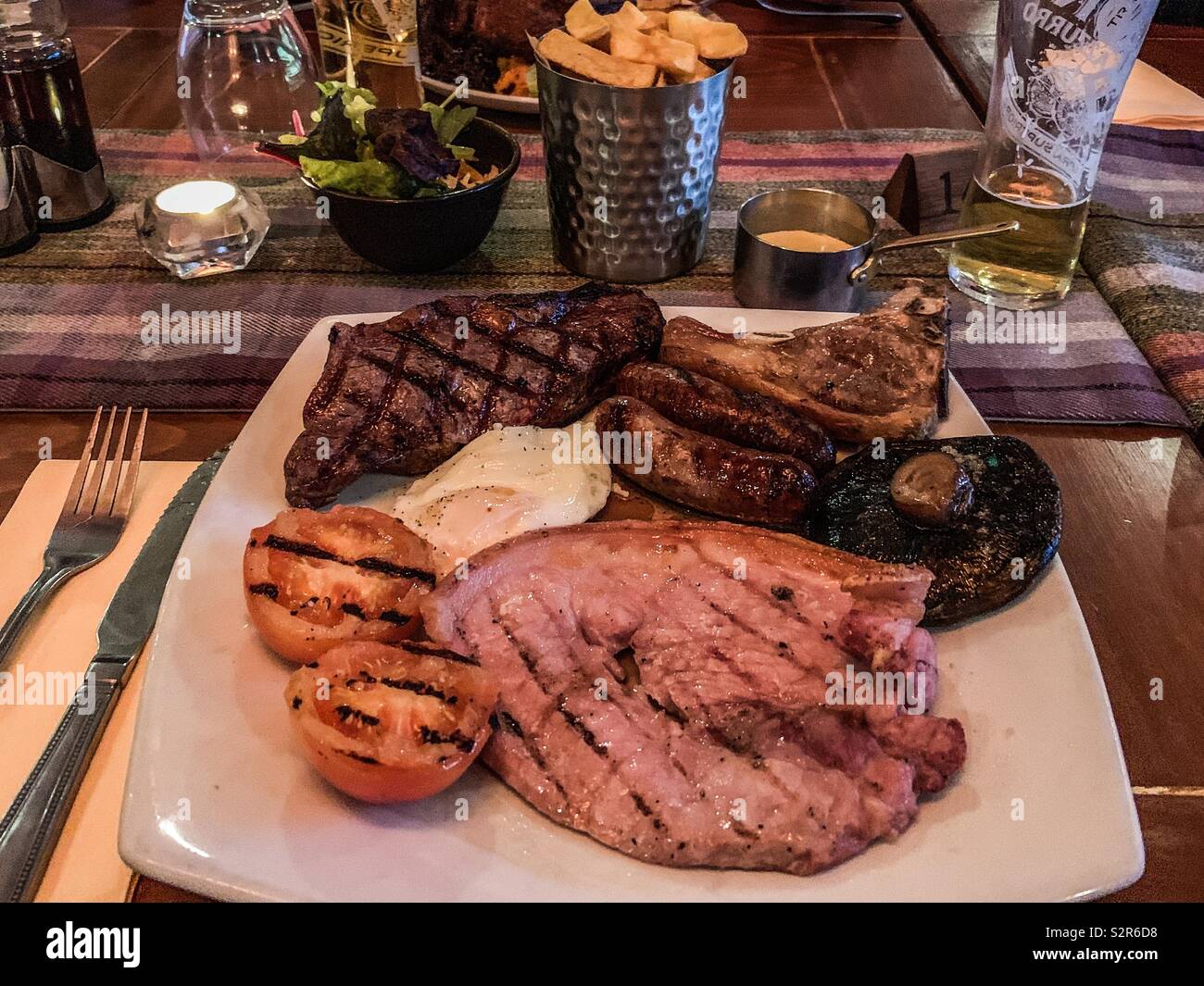 Mixed grill in a restaurant Stock Photo