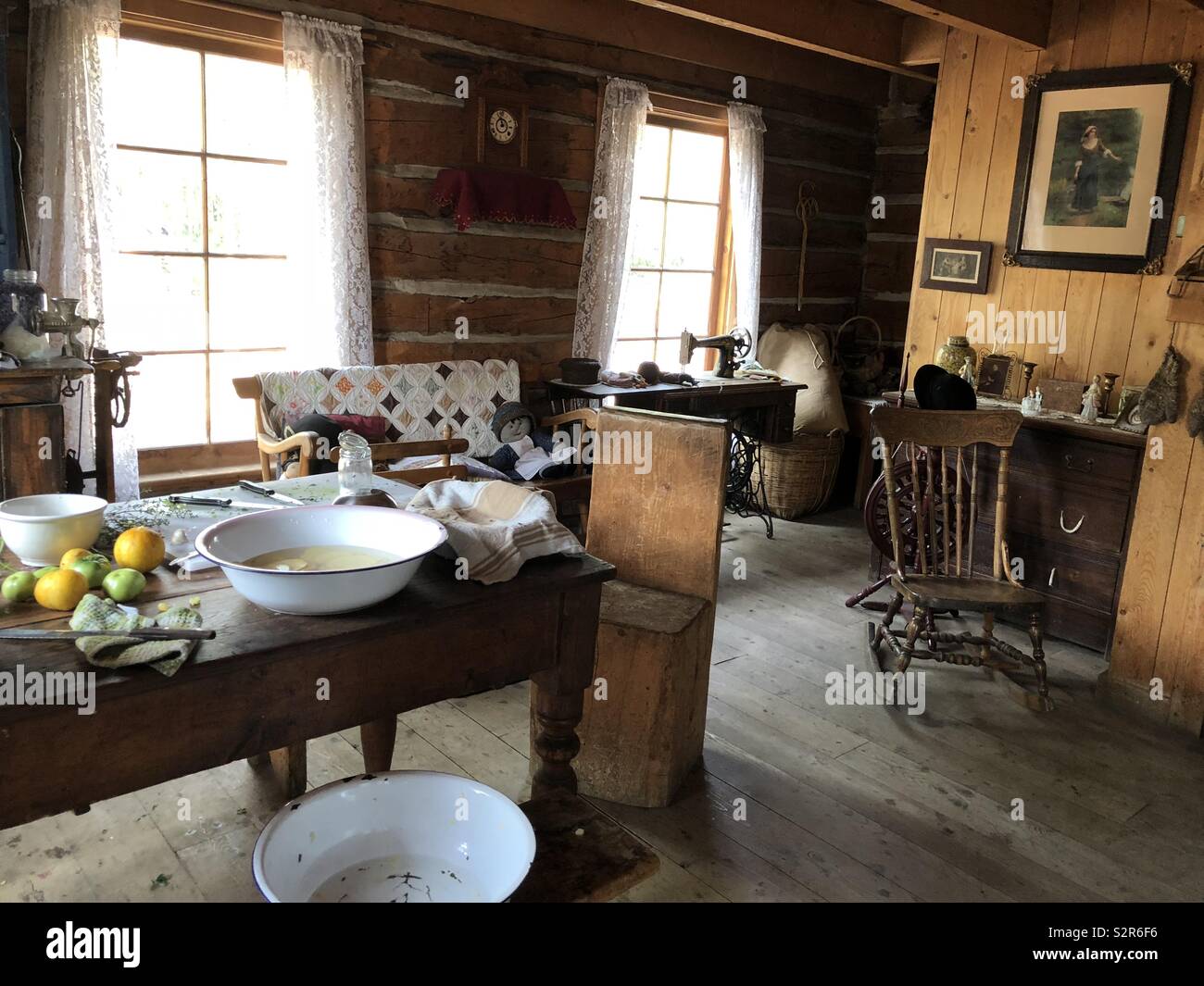 Historical Antique Homestead Kitchen Display At Fort Edmonton Park In Edmonton Alberta Canada Stock Photo Alamy