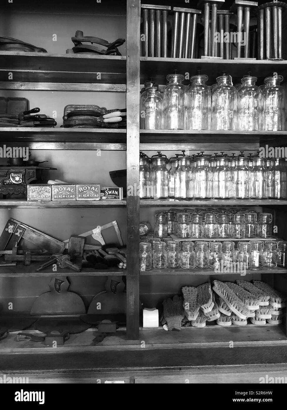 Historical mercantile store and interpretive museum display at Fort