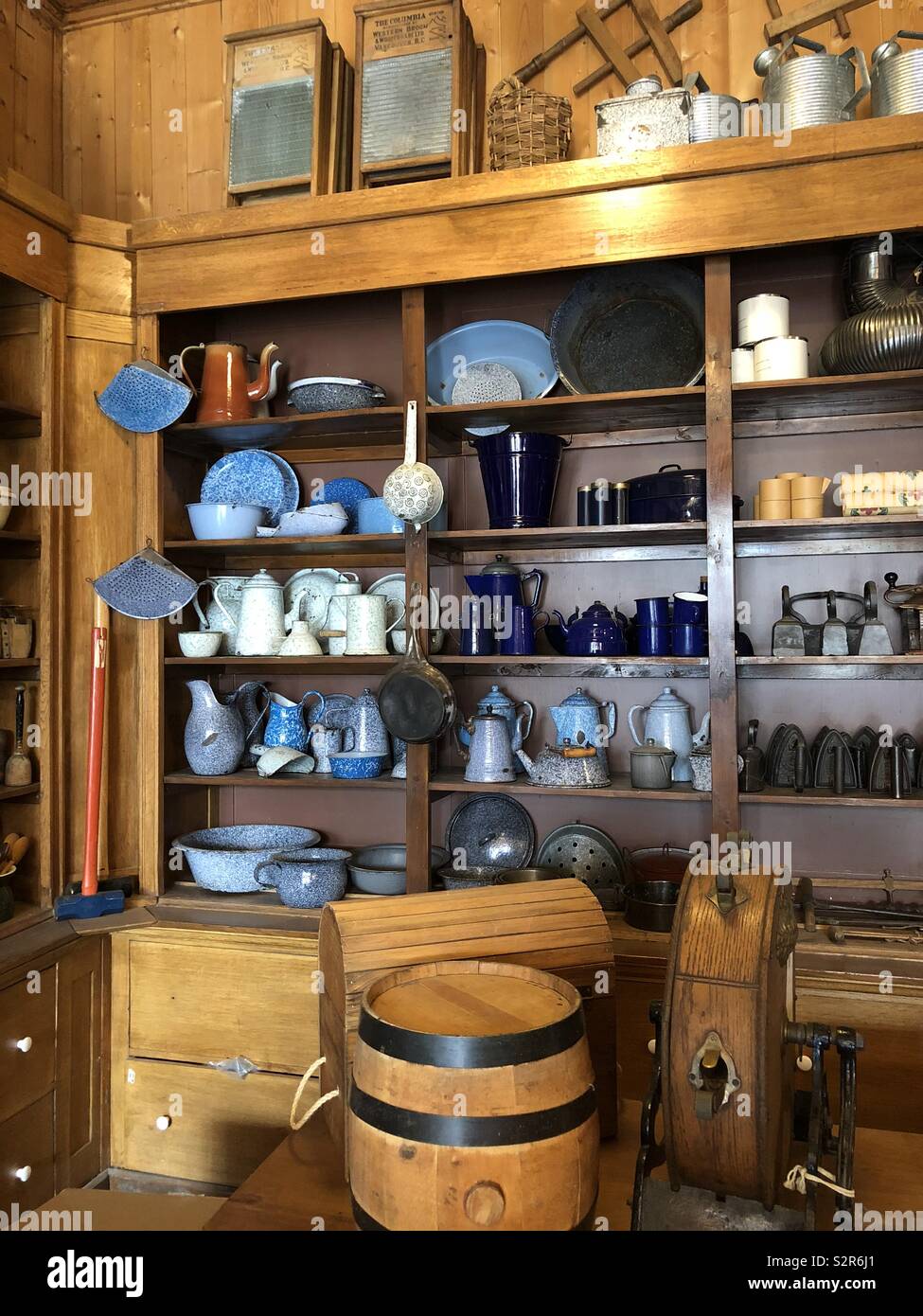 Historical mercantile store and interpretive museum display at Fort