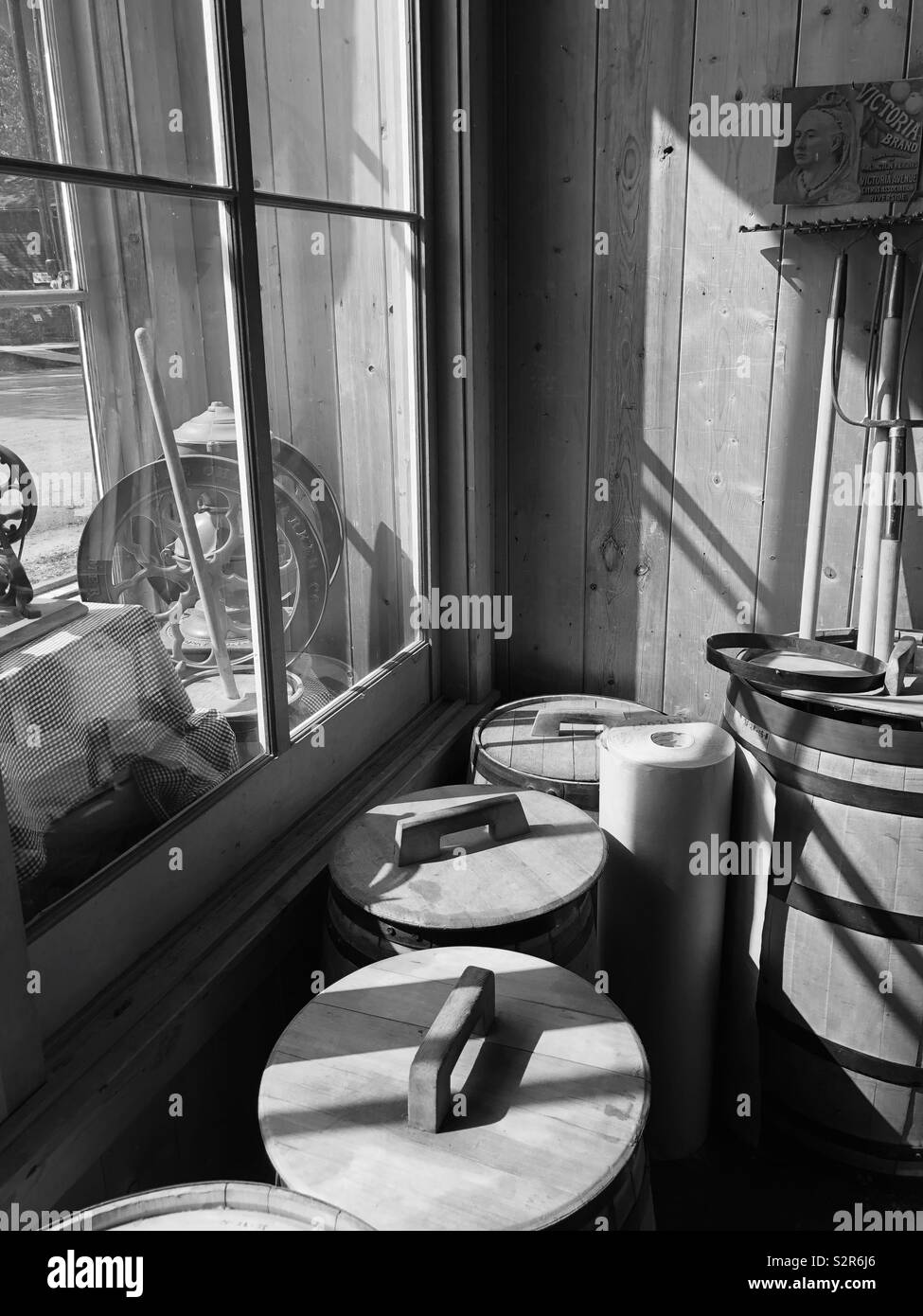 Historical mercantile store and interpretive museum display at Fort