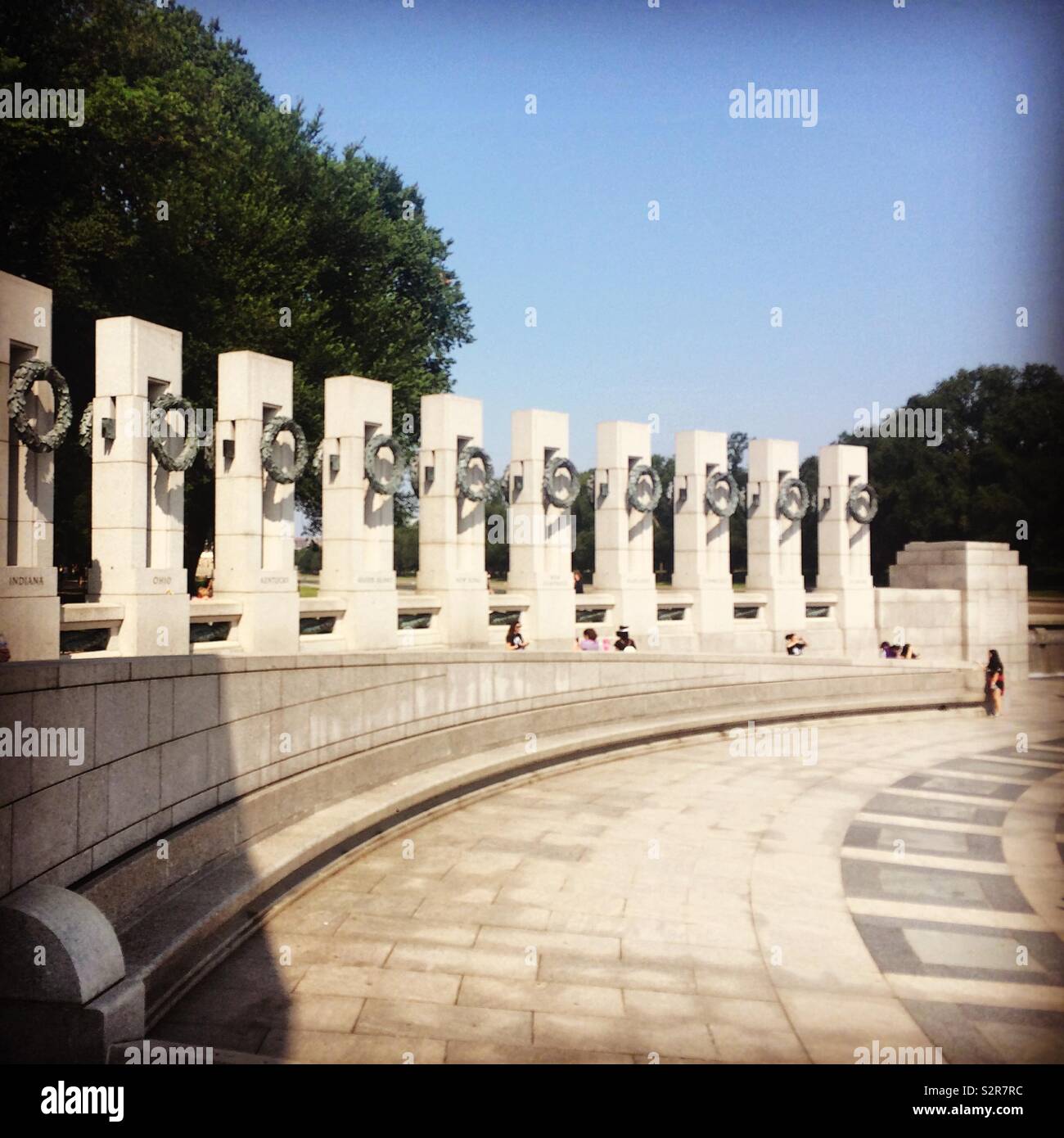 Detail, World War II Memorial, National Mall, Washington, D.C., United States - Smartphone Captured Stock Image