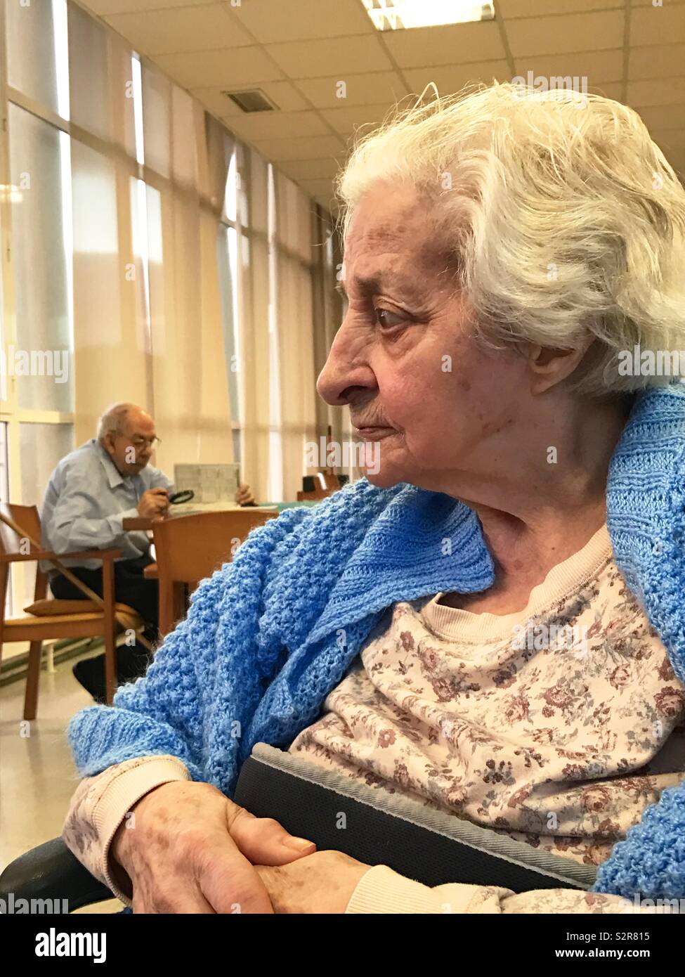 Old people in a nursing home - Smartphone Captured Stock Image
