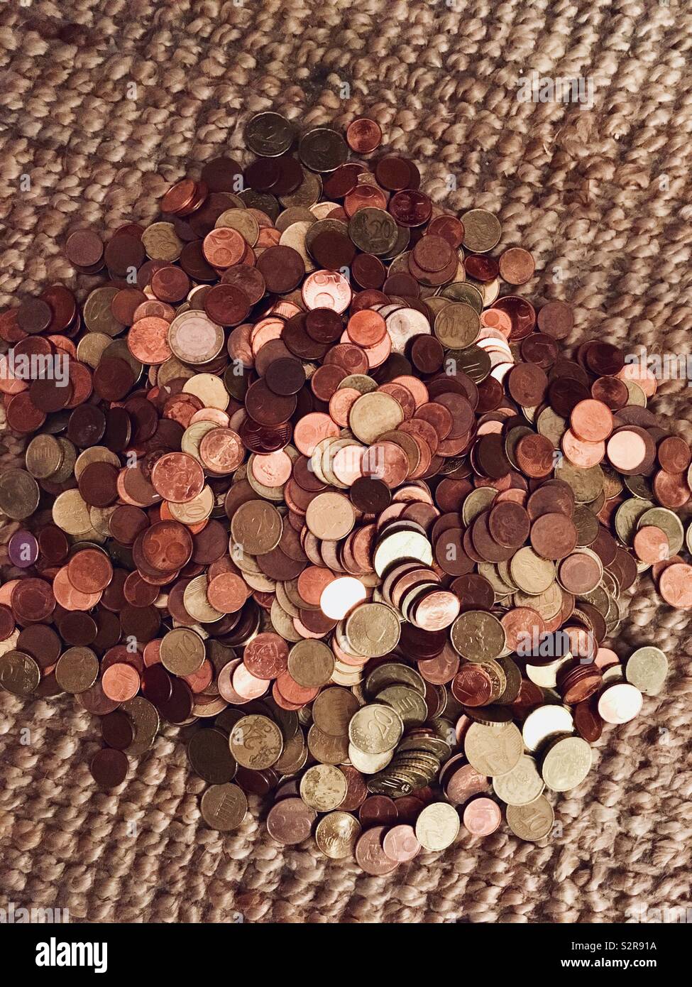 Pile of euro coins Stock Photo