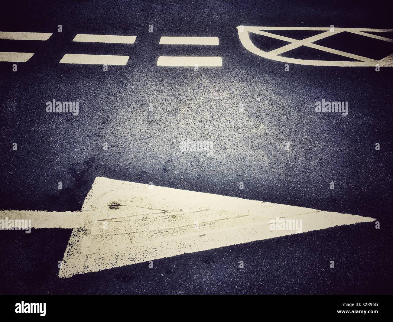 Traffic information on tarmac - Smartphone Captured Stock Image