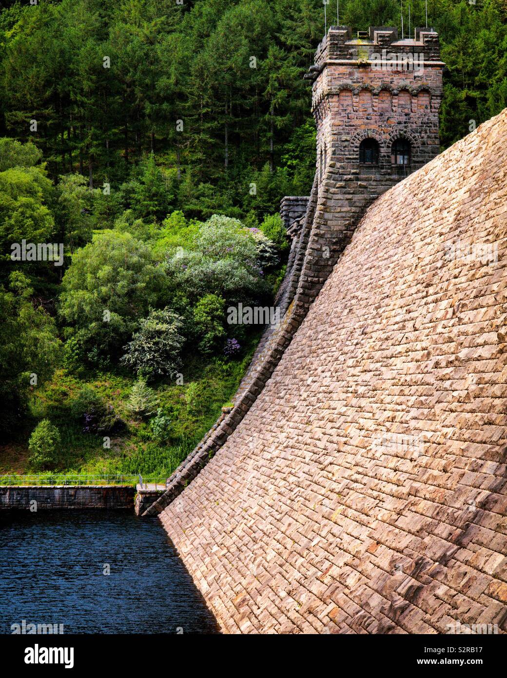 Derwent Dam famous for its association with the Dambusters Squadron in the Upper Derwent Valley Derbyshire Peak District England UK Stock Photo