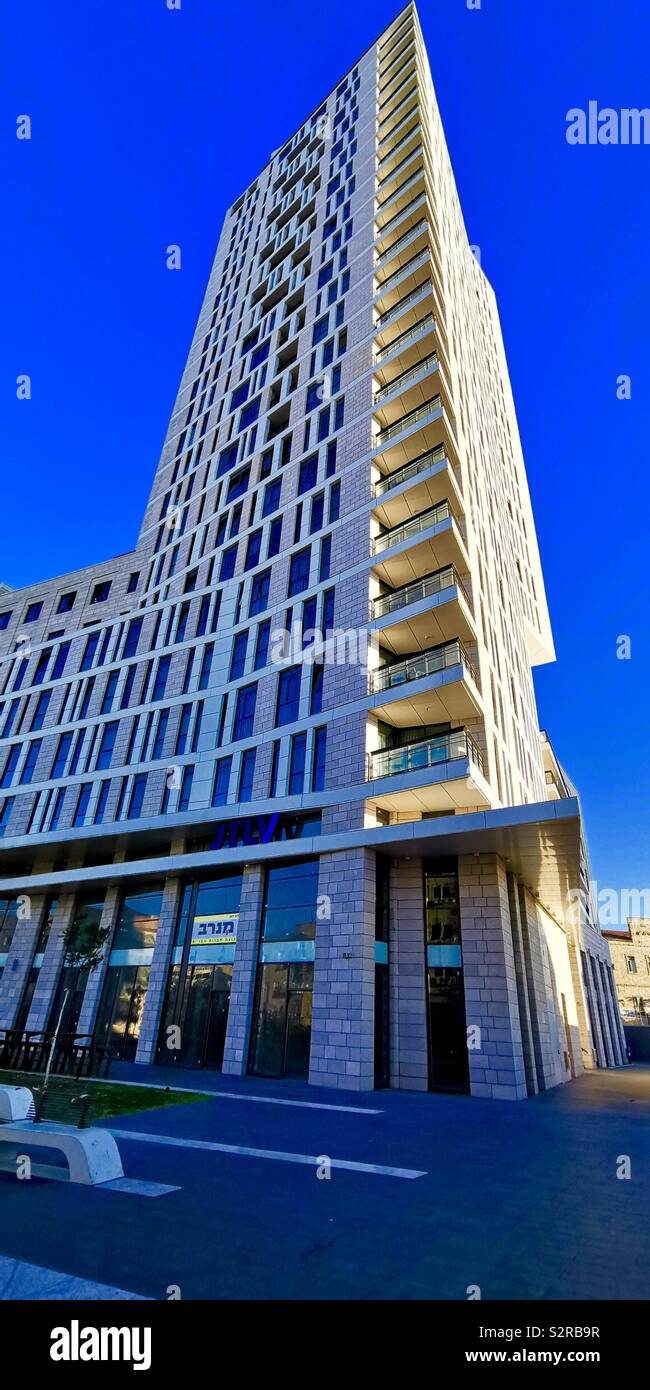 Modern buildings replacing old buildings in Jerusalem. - Smartphone Captured Stock Image