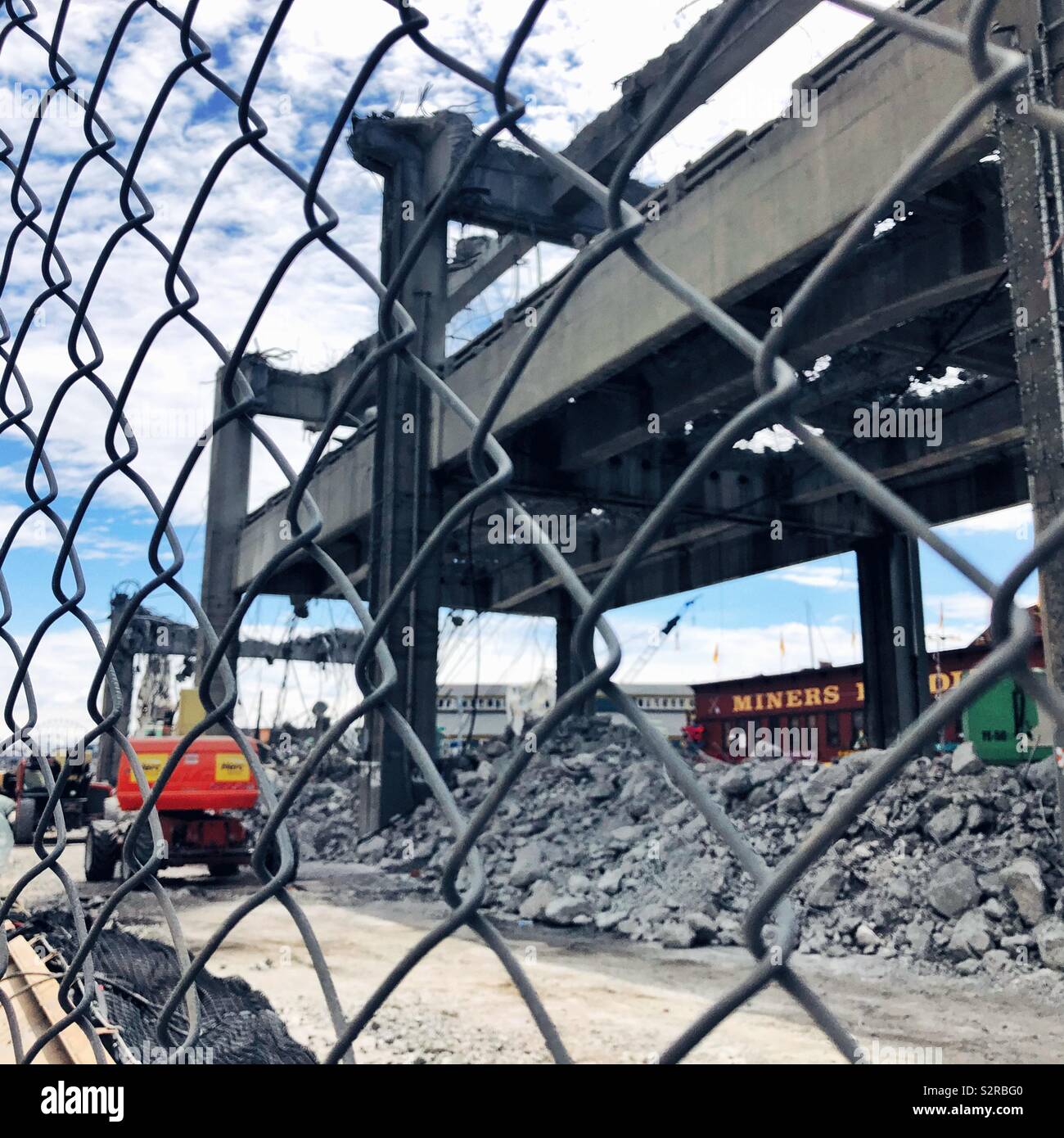 Alaskan Way Viaduct is being demolished in Seattle Stock Photo - Alamy