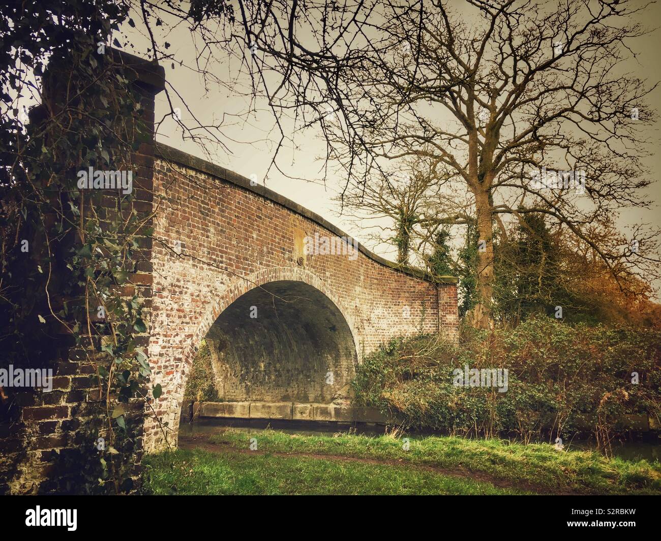 Canal bridge in Cheshire Uk Stock Photo