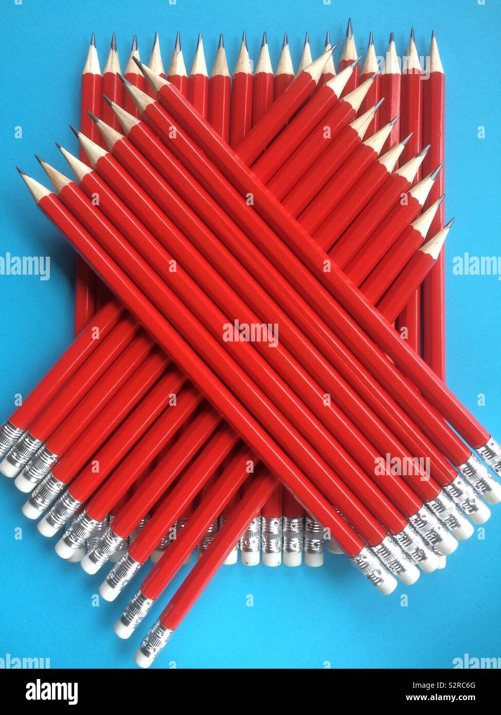 Close view of isolated set of pencils - Smartphone Captured Stock Image