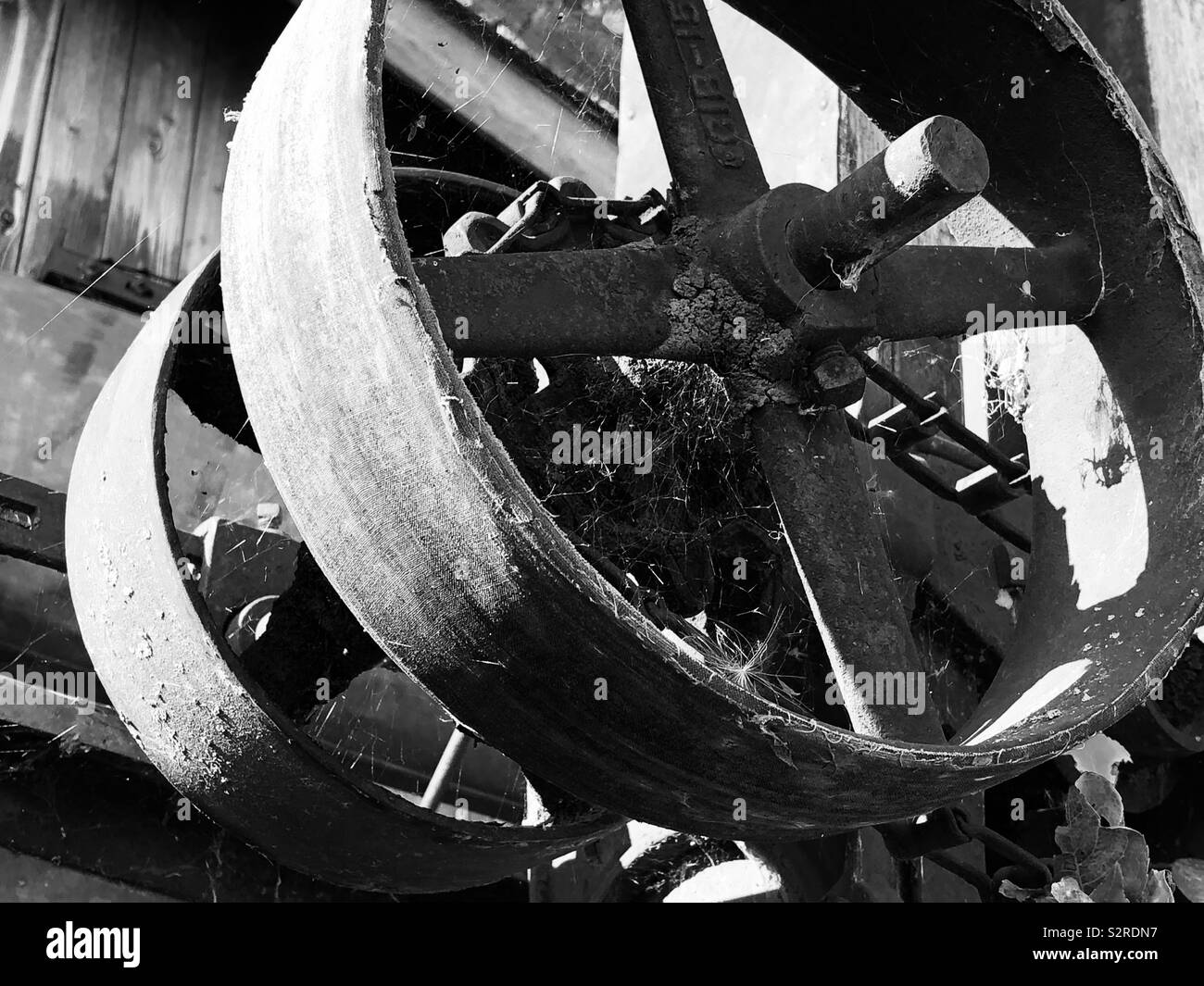 Antique Farm Equipment On The Homestead Stock Photo Alamy