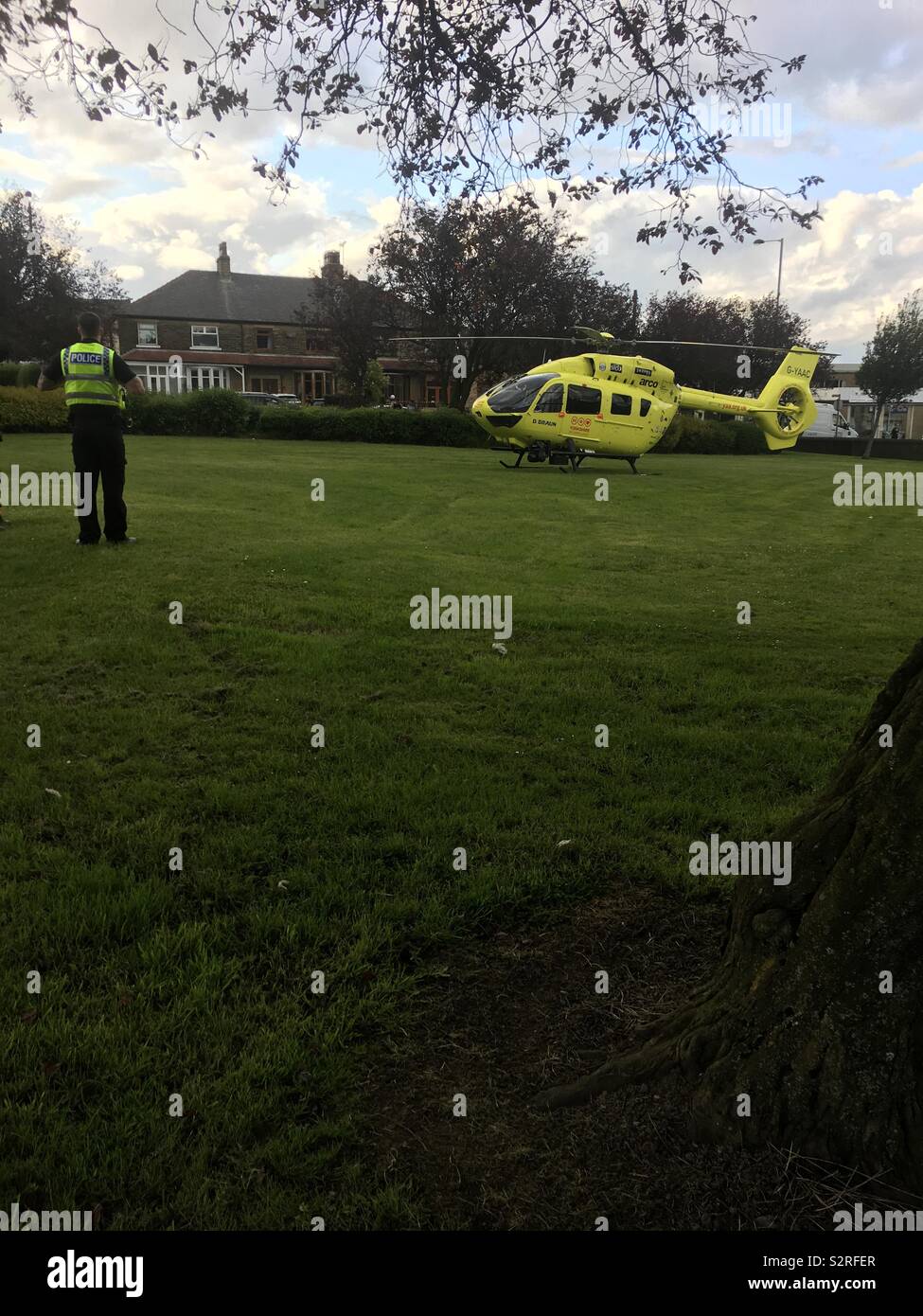 Police and air ambulance - Smartphone Captured Stock Image