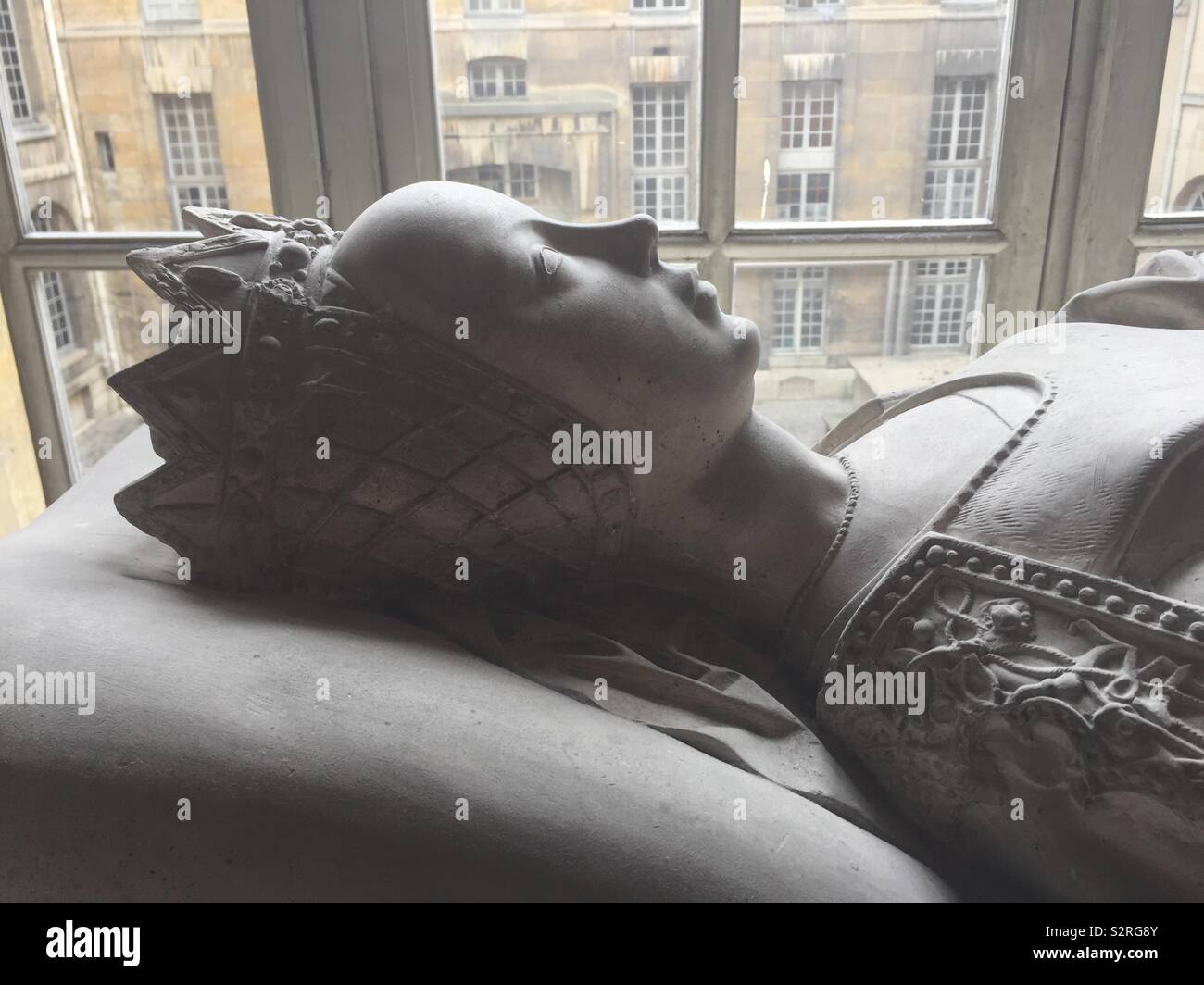 Effigy of Marie de Bourgogne (Mary of Burgundy) at the Palace of Versailles, Yvelines, France - Smartphone Captured Stock Image