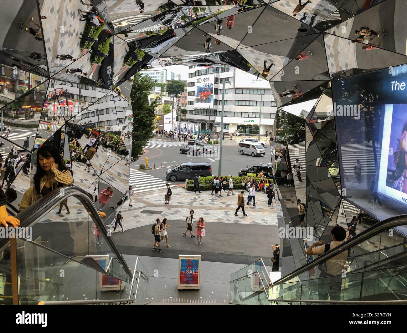 Entrance to the Tokyu Plaza in The Tokyo neighbourhood of Harajuku. - Smartphone Captured Stock Image