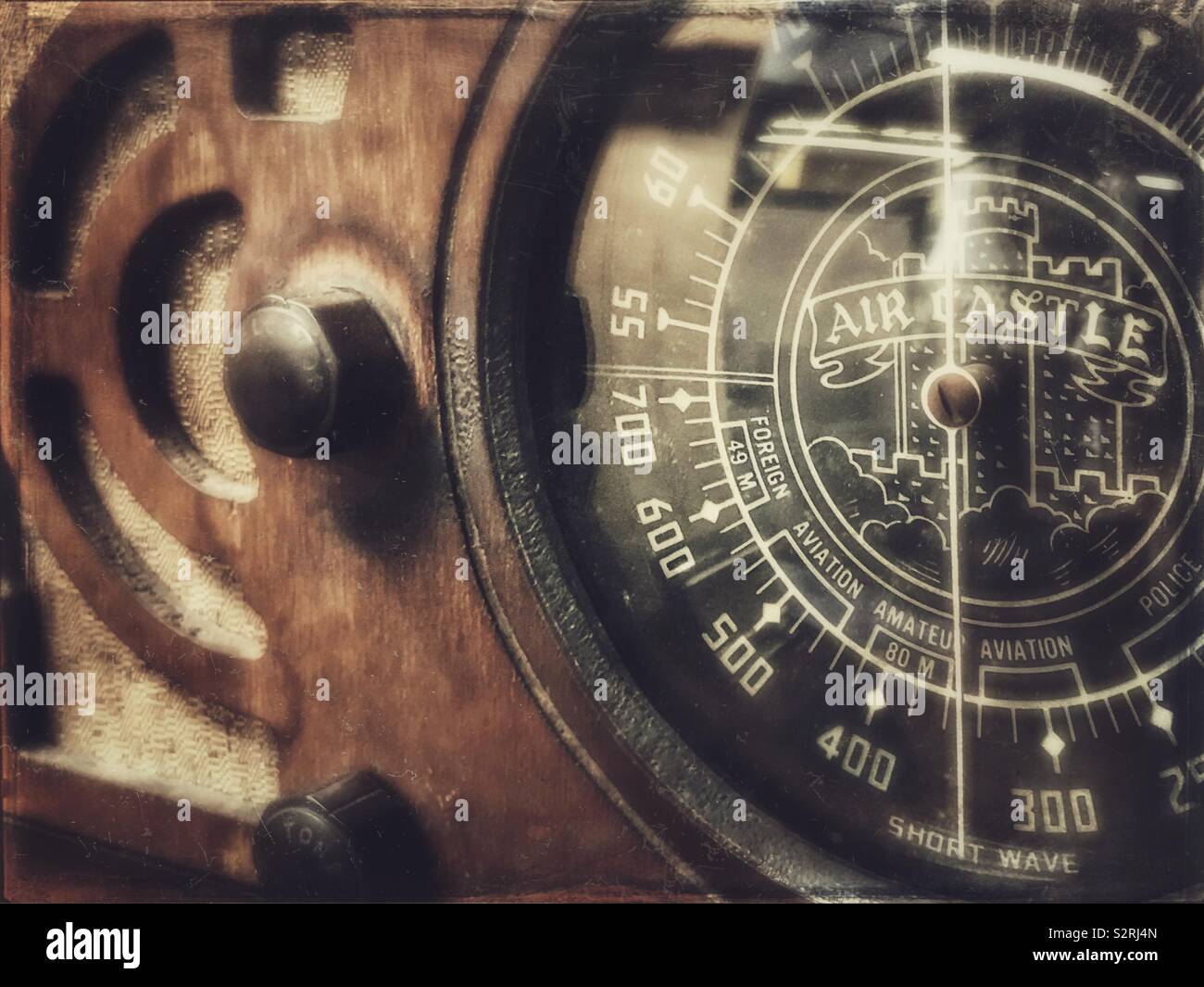 Air Castle vintage radio - Smartphone Captured Stock Image