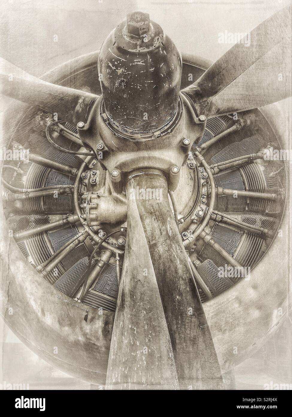 Vintage aircraft propeller - Smartphone Captured Stock Image