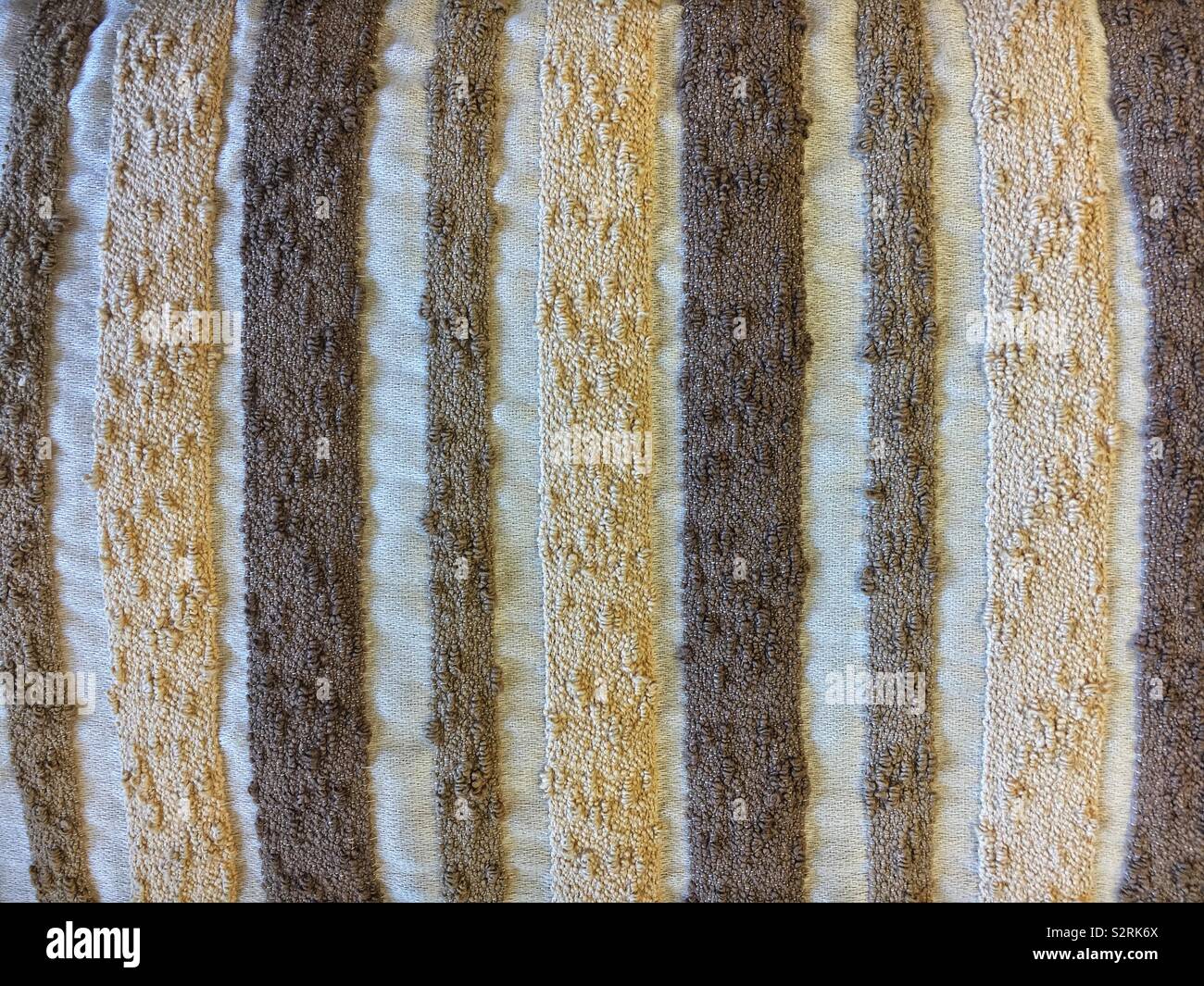 Beige, brown, and white striped pattern from the 1970. - Smartphone Captured Stock Image