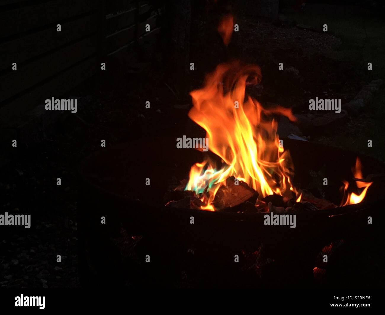 Roaring Flames Of A Fire Stock Photo Alamy