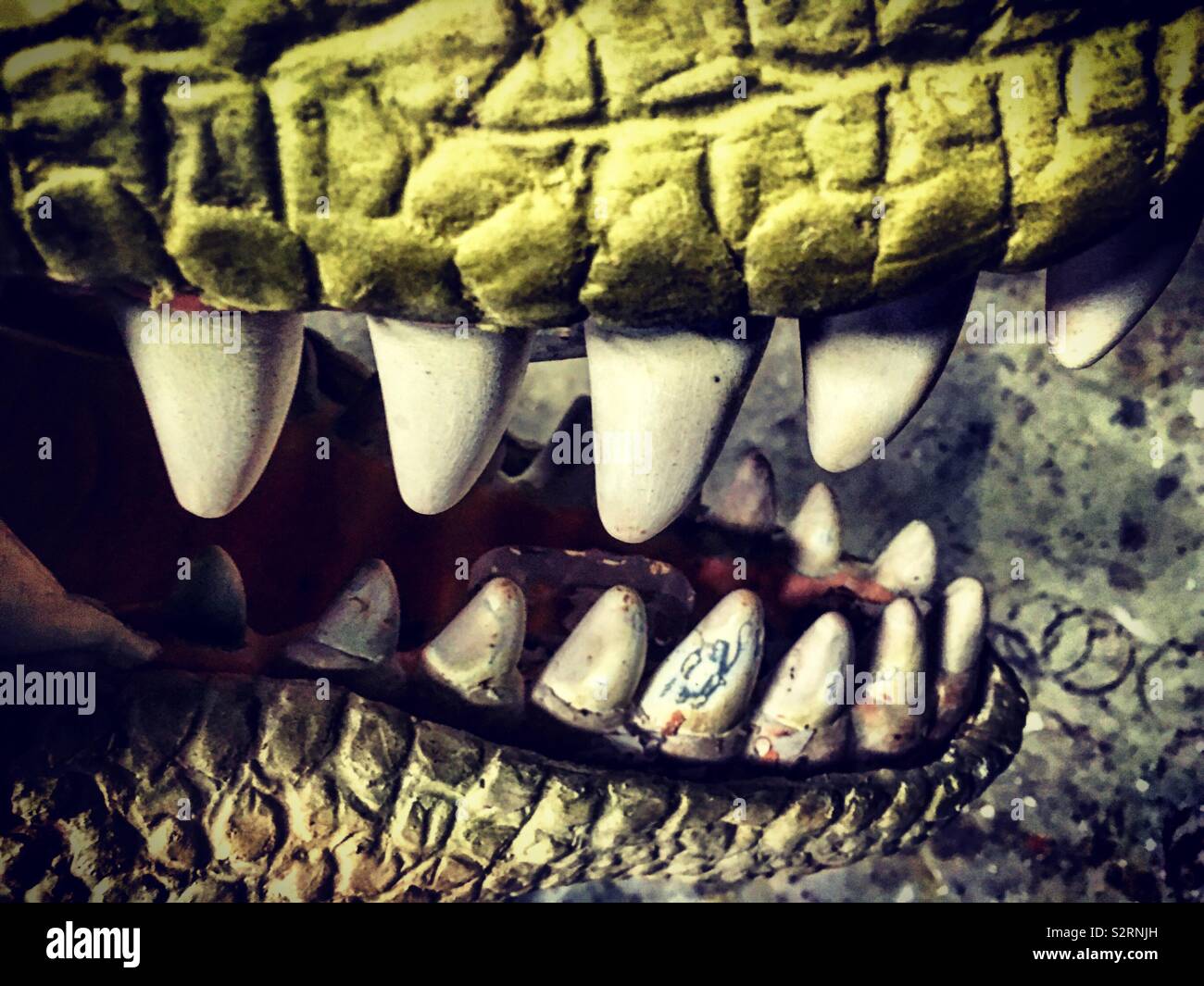 Angry T-Rex Dinosaur with big teeth Stock Photo
