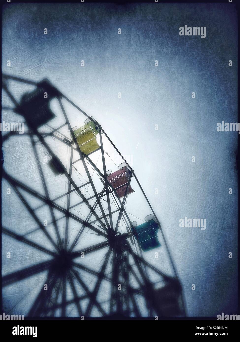 Ferris wheel with textured effect - Smartphone Captured Stock Image