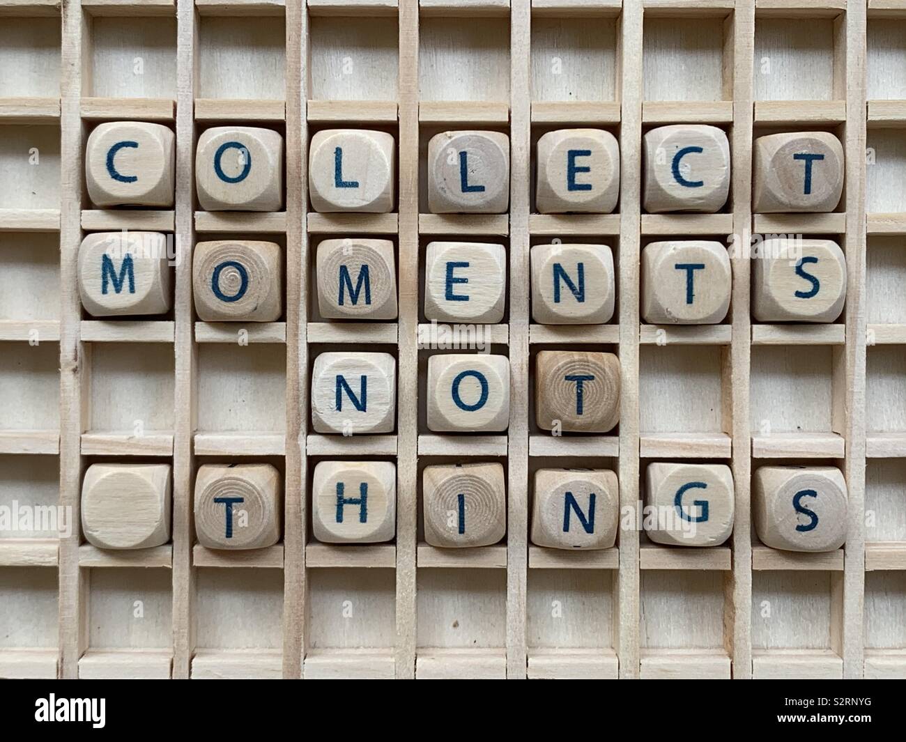 Collect moments not things - Smartphone Captured Stock Image