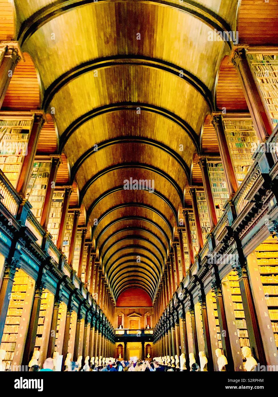 The Long Room at the old library at the Trinity College in Dublin. - Smartphone Captured Stock Image