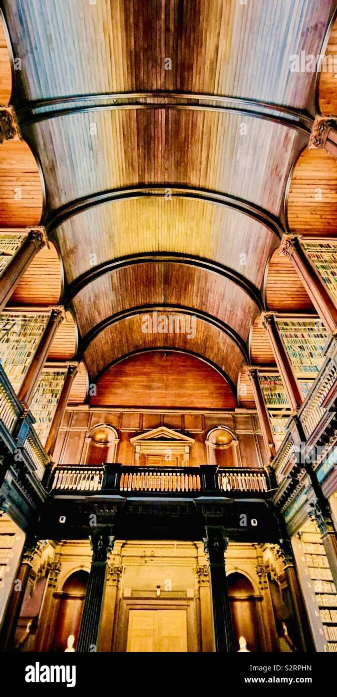 The Long Room at the old library at the Trinity College in Dublin. - Smartphone Captured Stock Image