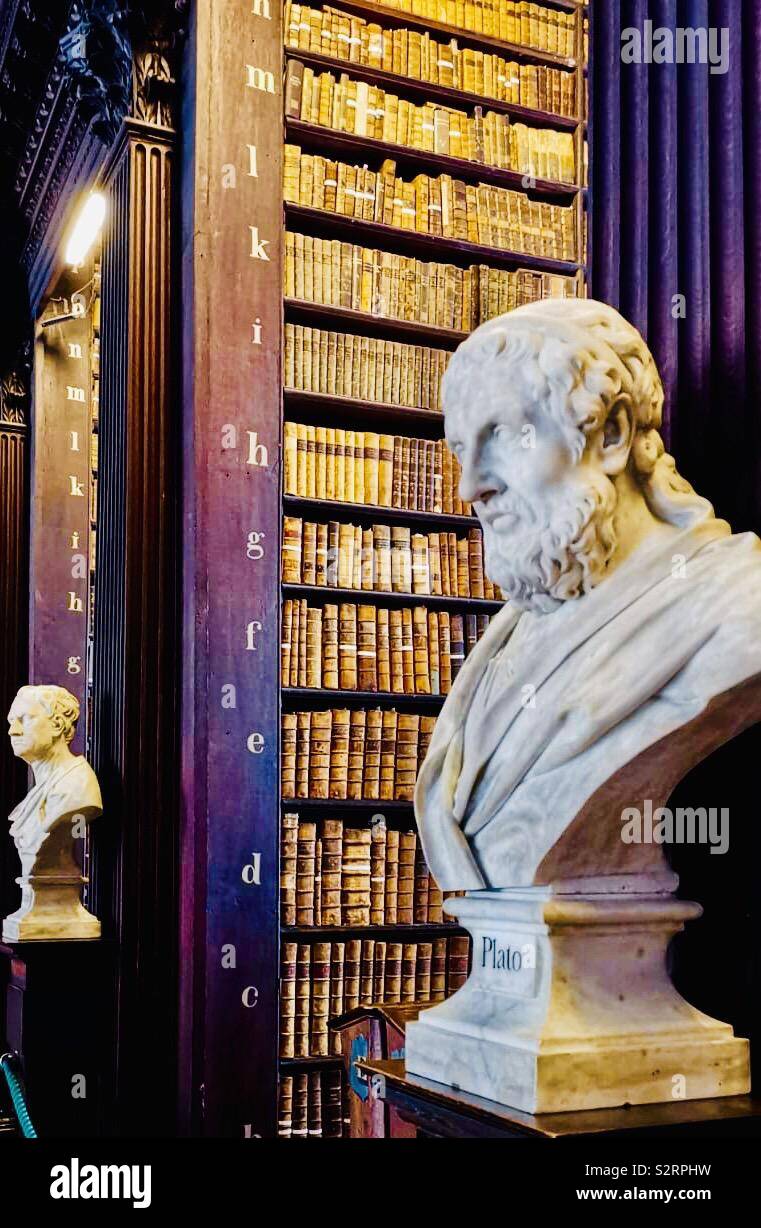 The Long Room at the old library at the Trinity College in Dublin. - Smartphone Captured Stock Image