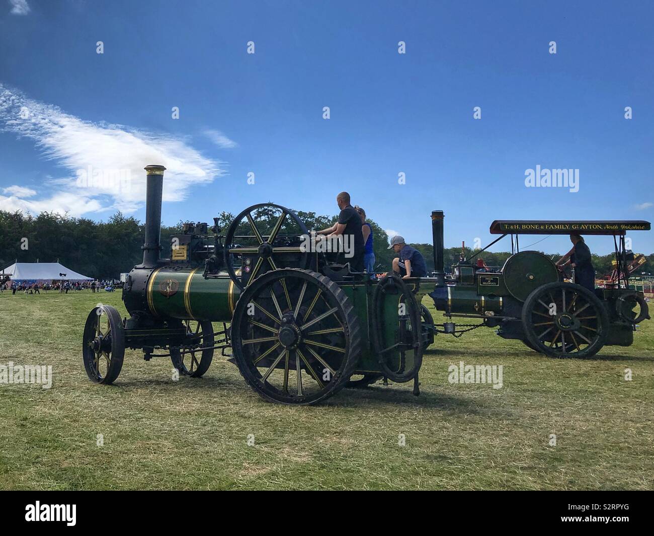 A steam traction engine at Duncombe Park Steam Rally - Smartphone Captured Stock Image