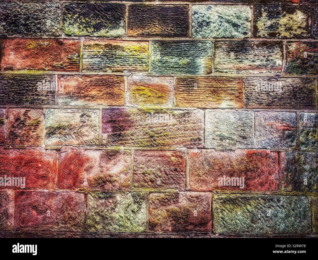 Old weathered stone wall background Stock Photo - Alamy