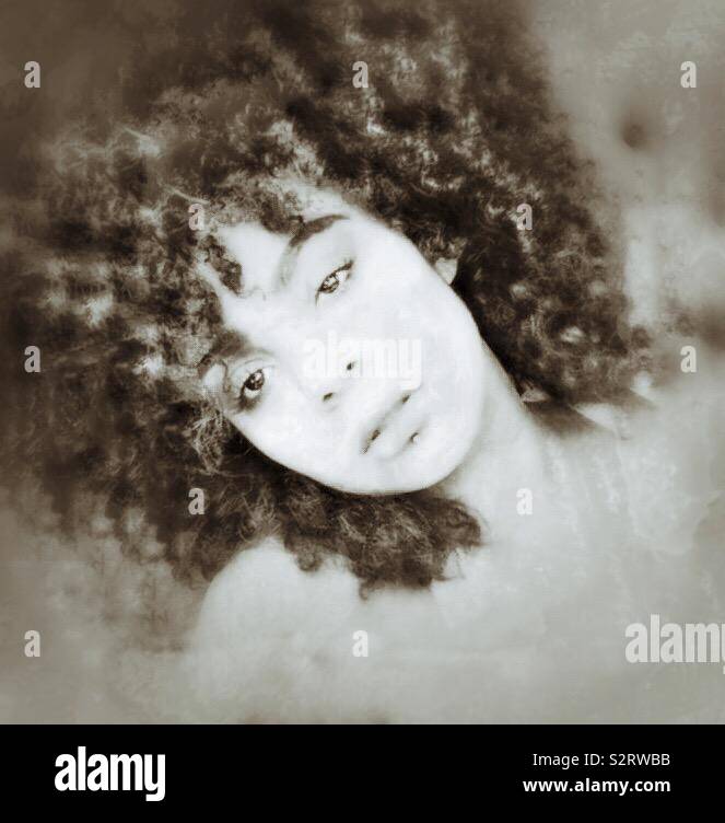 Black and white lady hi-res stock photography and images - Alamy