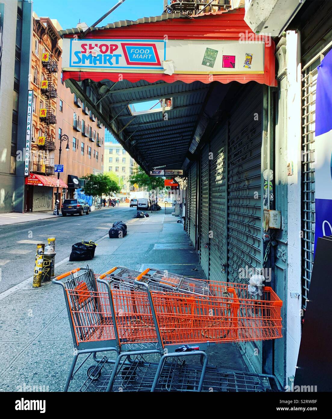 Shop Smart Food Mart, Lower East Side, New York City - Smartphone Captured Stock Image