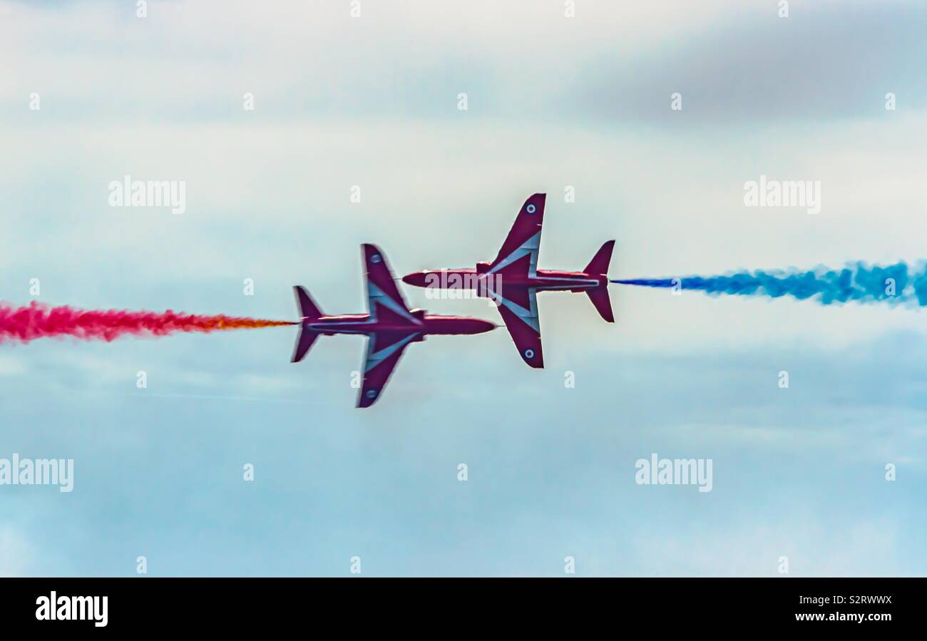 Perfect gypo pass by red arrows - Smartphone Captured Stock Image