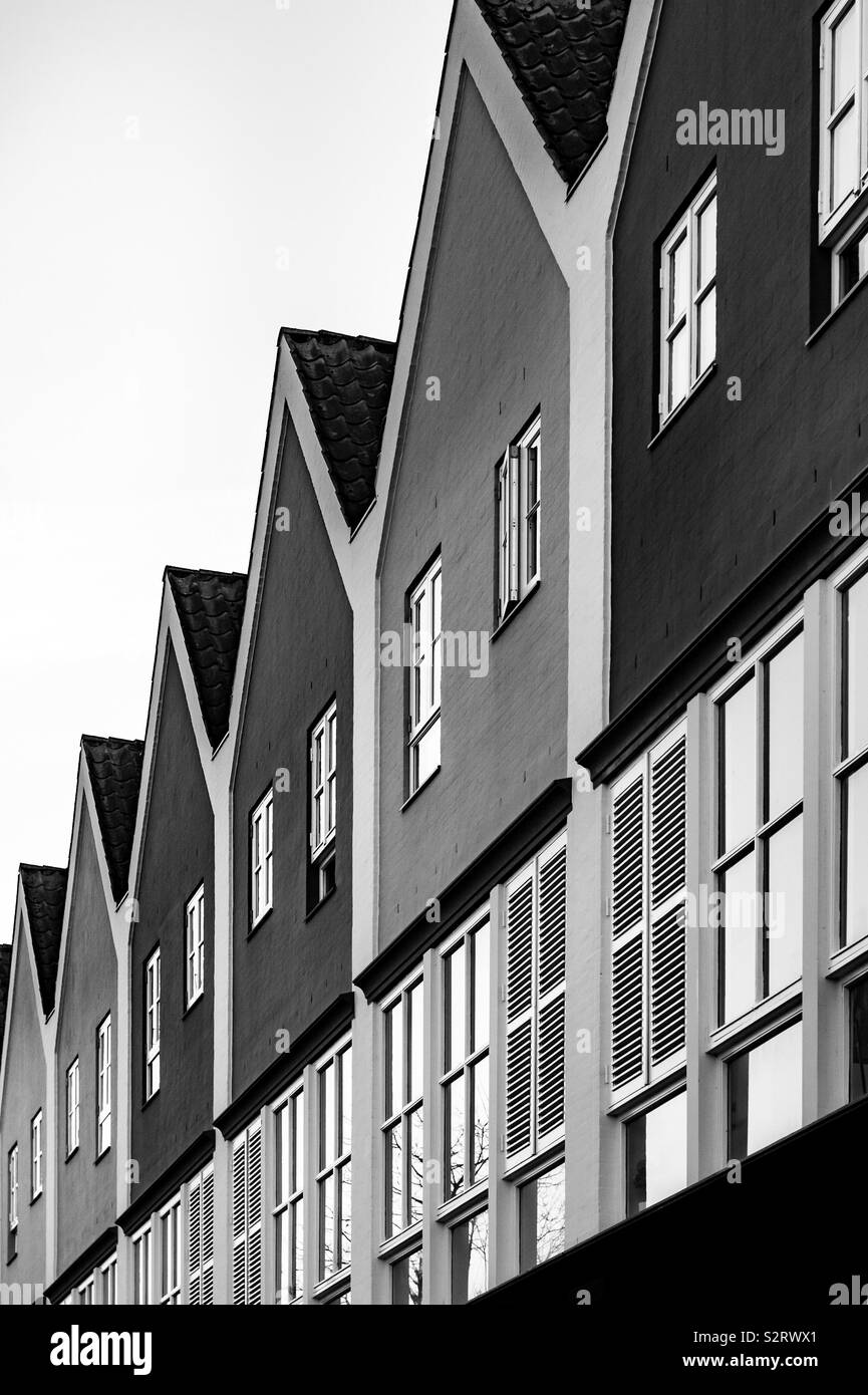 Architecture shot of old buildings, Denmark Stock Photo